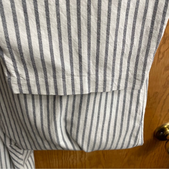 H&M Off-the-Shoulder Striped Jumpsuit 100% Cotton Side Pockets Elastic Neck Sz 6 - Picture 9 of 15
